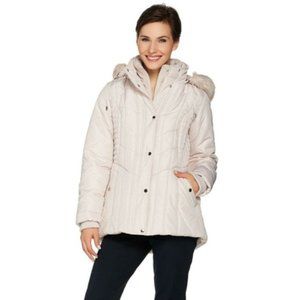 Susan Graver Women's Quilted Jacket Removable Hood
